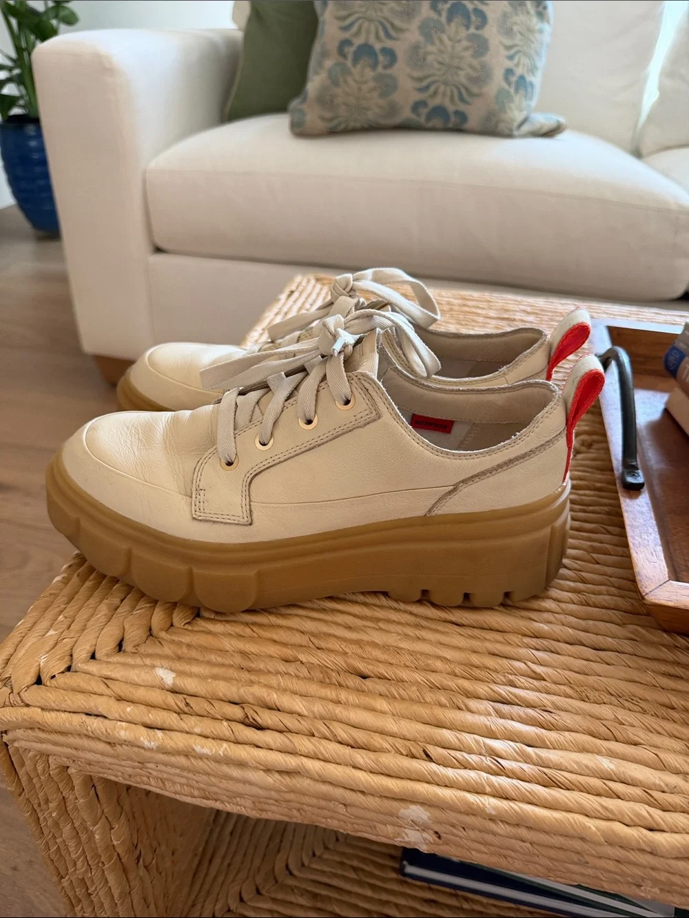 Sorel x Caribou Women’s Waterproof Chunky Platform Sneakers in Beige and Gum